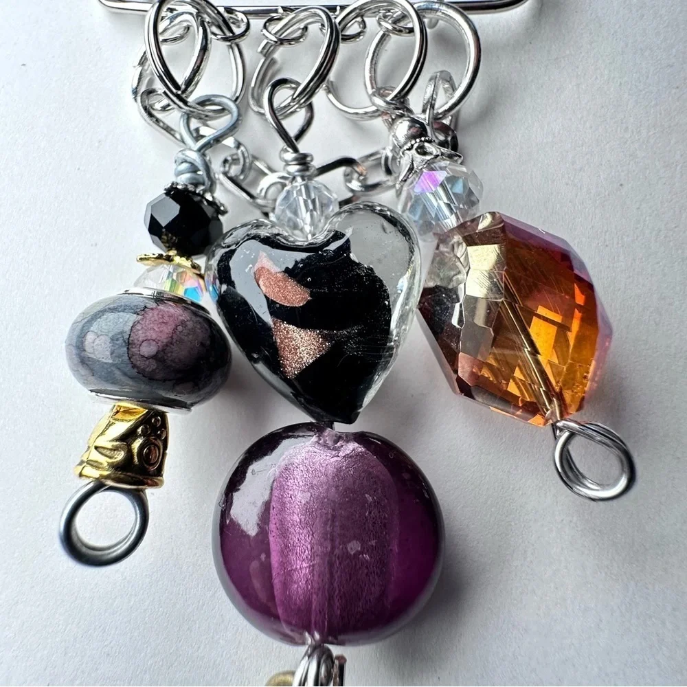 Brooch | Hand Crafted | Glass Beaded |  Pin Artisan Multicolor Wire-Wrapped OOAK